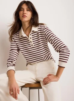 Hot Stripe Polo Shirt Top All Tops|Tops