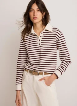 Hot Stripe Polo Shirt Top All Tops|Tops