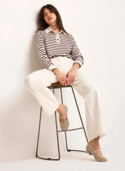 Hot Stripe Polo Shirt Top All Tops|Tops