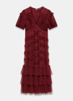 New Tulle Ruffle Maxi Dress Occasion Dresses|Occasion Dresses