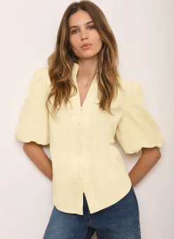 Sale Butter Corduroy Puff Sleeve Blouse Shirts & Blouses