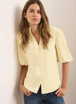 Sale Butter Corduroy Puff Sleeve Blouse Shirts & Blouses
