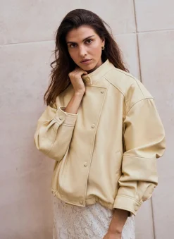 Online Butter Leather Cropped Pilot Bomber Jacket Jackets|Leather & Suede Jackets
