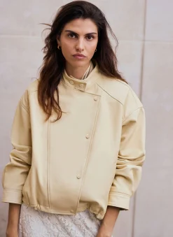 Online Butter Leather Cropped Pilot Bomber Jacket Jackets|Leather & Suede Jackets