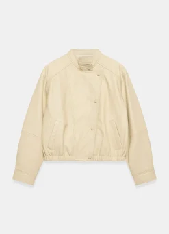Online Butter Leather Cropped Pilot Bomber Jacket Jackets|Leather & Suede Jackets