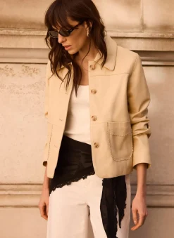 Hot Butter Leather Scallop Detail Jacket Jackets|Leather & Suede Jackets