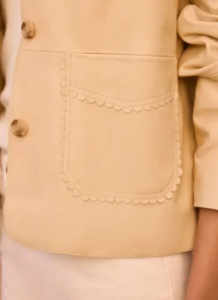 Hot Butter Leather Scallop Detail Jacket Jackets|Leather & Suede Jackets