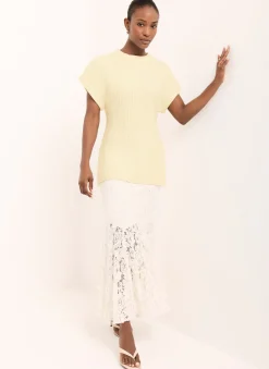 Hot Butter Wool Blend Longline Knit Top Knitted Tops|Knitted Tops