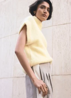 Outlet Butter Wool Blend Sleeveless Knit Top Knitted Tops|Knitted Tops