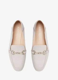 Hot Camille Beige Leather Loafers Flat Shoes
