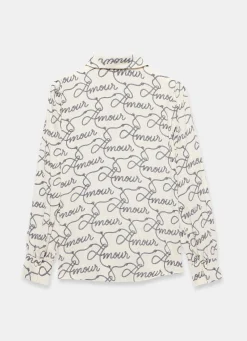 Clearance Amour Print Bow Shirt Shirts & Blouses