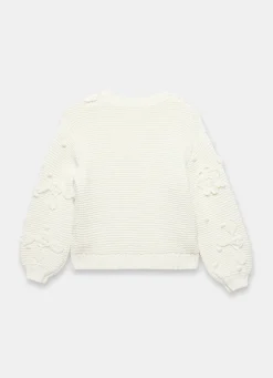 Cream Applique Flower Cardigan Cardigans|Jumpers & Cardigans