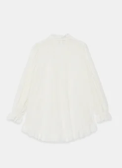 Broderie Trim Longline Blouse Shirts & Blouses