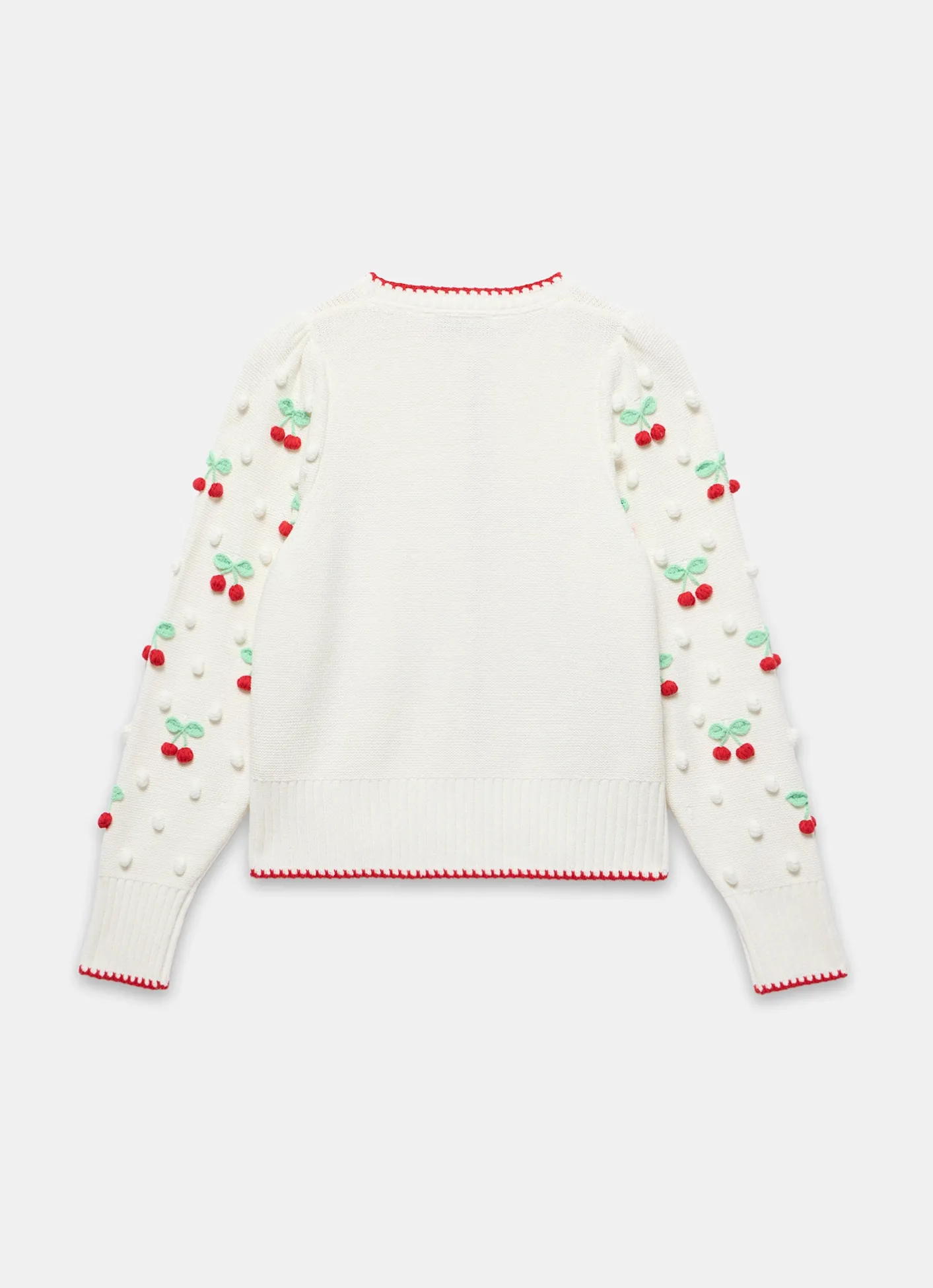 Best Cream Cherry Applique Knit Cardigan Cardigans|Jumpers & Cardigans