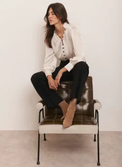 Online Contrast Satin Blouse Shirts & Blouses