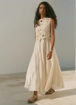 Online Cotton Blend Crochet Maxi Dress Summer Dresses|Maxi Dresses