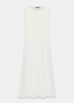 Sale Cream Cotton Blend Drop Waist Maxi Dress Summer Dresses|Maxi Dresses