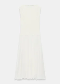 Sale Cream Cotton Blend Drop Waist Maxi Dress Summer Dresses|Maxi Dresses