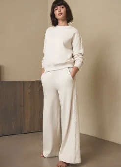 Hot Cotton Blend Lace Trim Joggers Leggings & Joggers|Trousers