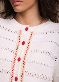 Hot Cream Cotton Blend Tassel Cardigan Cardigans|Jumpers & Cardigans