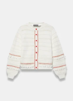 Hot Cream Cotton Blend Tassel Cardigan Cardigans|Jumpers & Cardigans