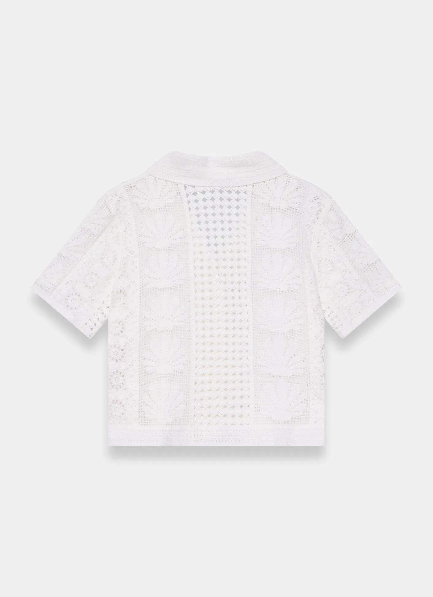 New Cream Crochet Shell Shirt All Tops|Tops