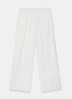 Outlet Cream Crochet Side Stripe Trousers Wide Leg Trousers|Trousers