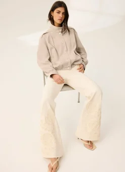 Denim Embroidered Flared Jeans Jeans|Flared Jeans