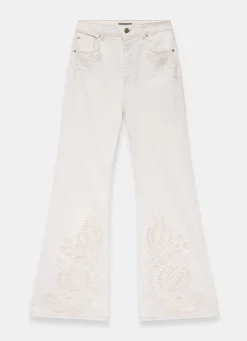 Denim Embroidered Flared Jeans Jeans|Flared Jeans