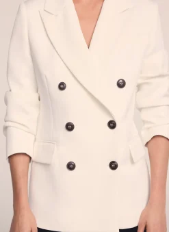 Discount Cream Double Breasted Blazer Jackets