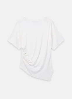Sale Cream Draped Asymmetric Top All Tops|Tops