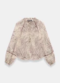 Feather Print Blouse Shirts & Blouses