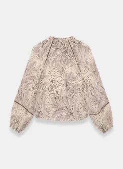 Feather Print Blouse Shirts & Blouses