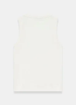 Best Cream Floral Applique Vest Top T-Shirts|T-Shirts