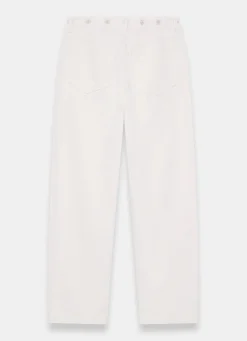 Sale Cream Floral Embroidered Tapered Jeans Jeans|Straight Jeans