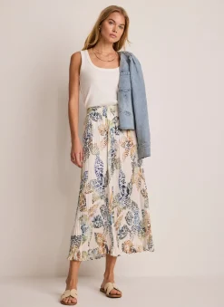 Outlet Cream Floral Print Crinkle Maxi Skirt Maxi Skirts|Skirts