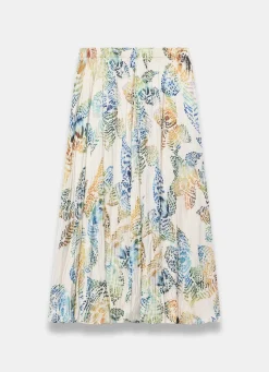 Outlet Cream Floral Print Crinkle Maxi Skirt Maxi Skirts|Skirts