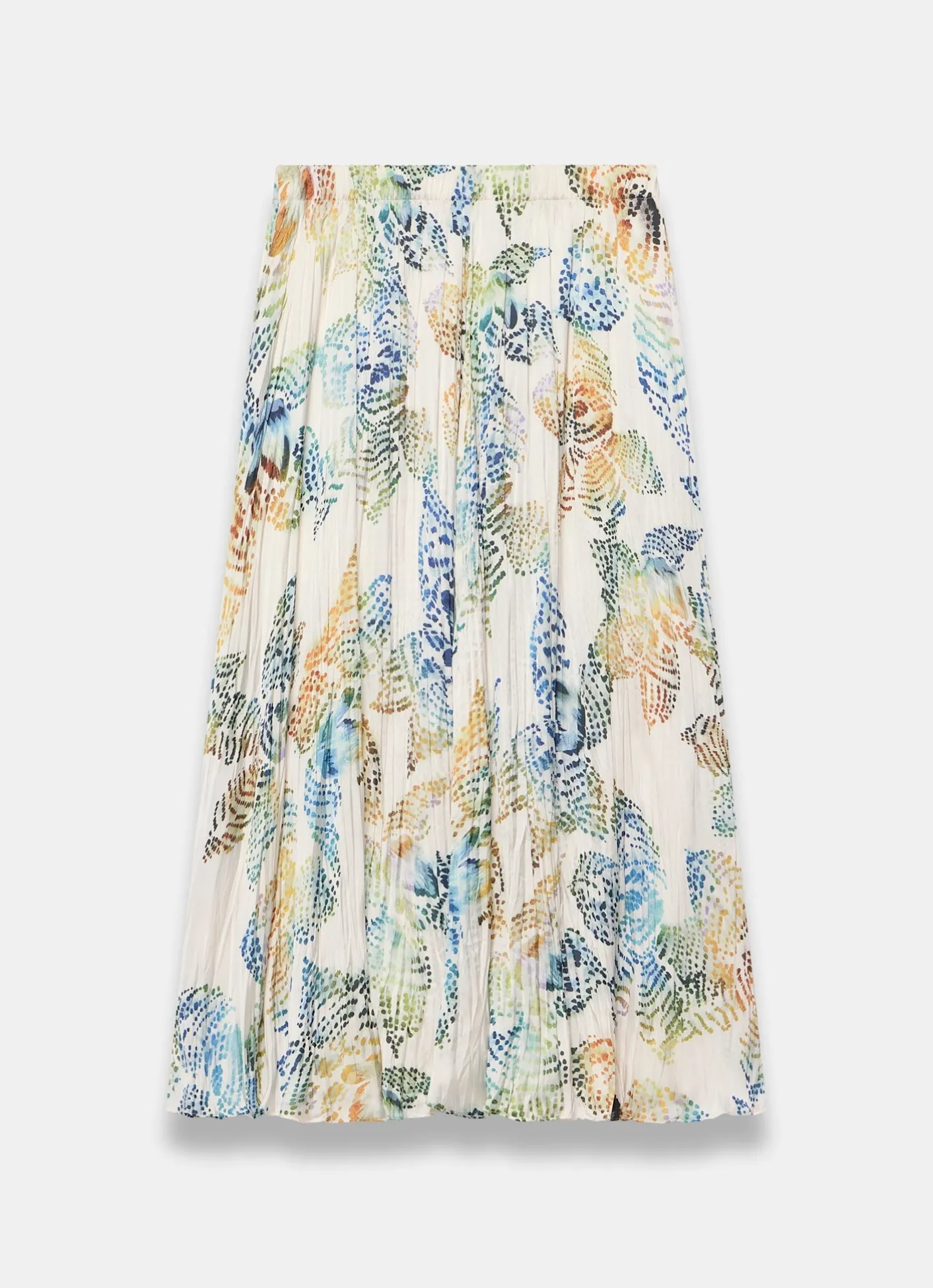 Outlet Cream Floral Print Crinkle Maxi Skirt Maxi Skirts|Skirts