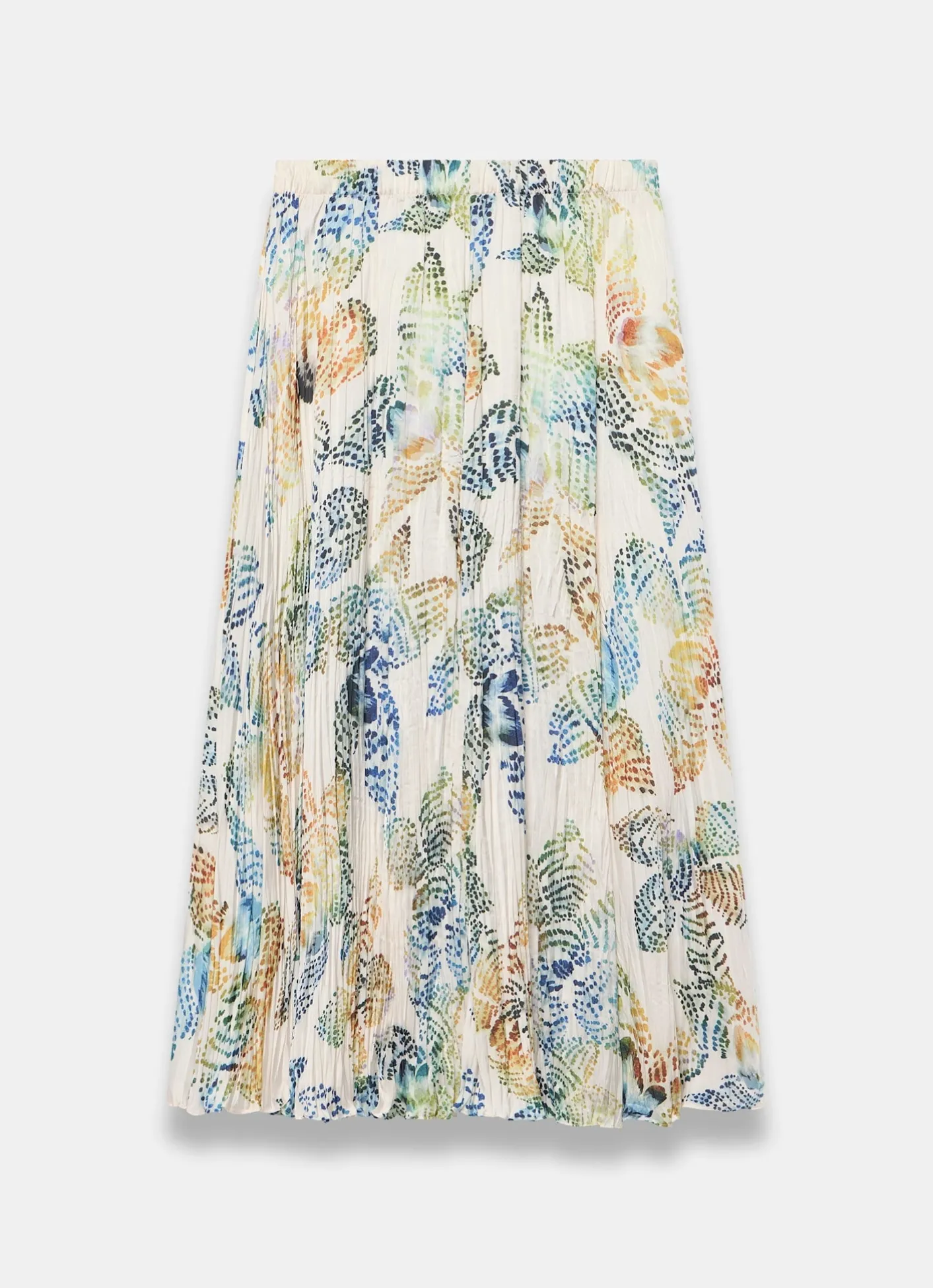 Outlet Cream Floral Print Crinkle Maxi Skirt Maxi Skirts|Skirts