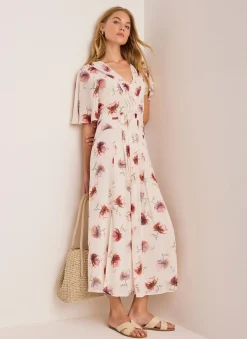 Clearance Floral Print Midi Dress Summer Dresses|Midi Dresses