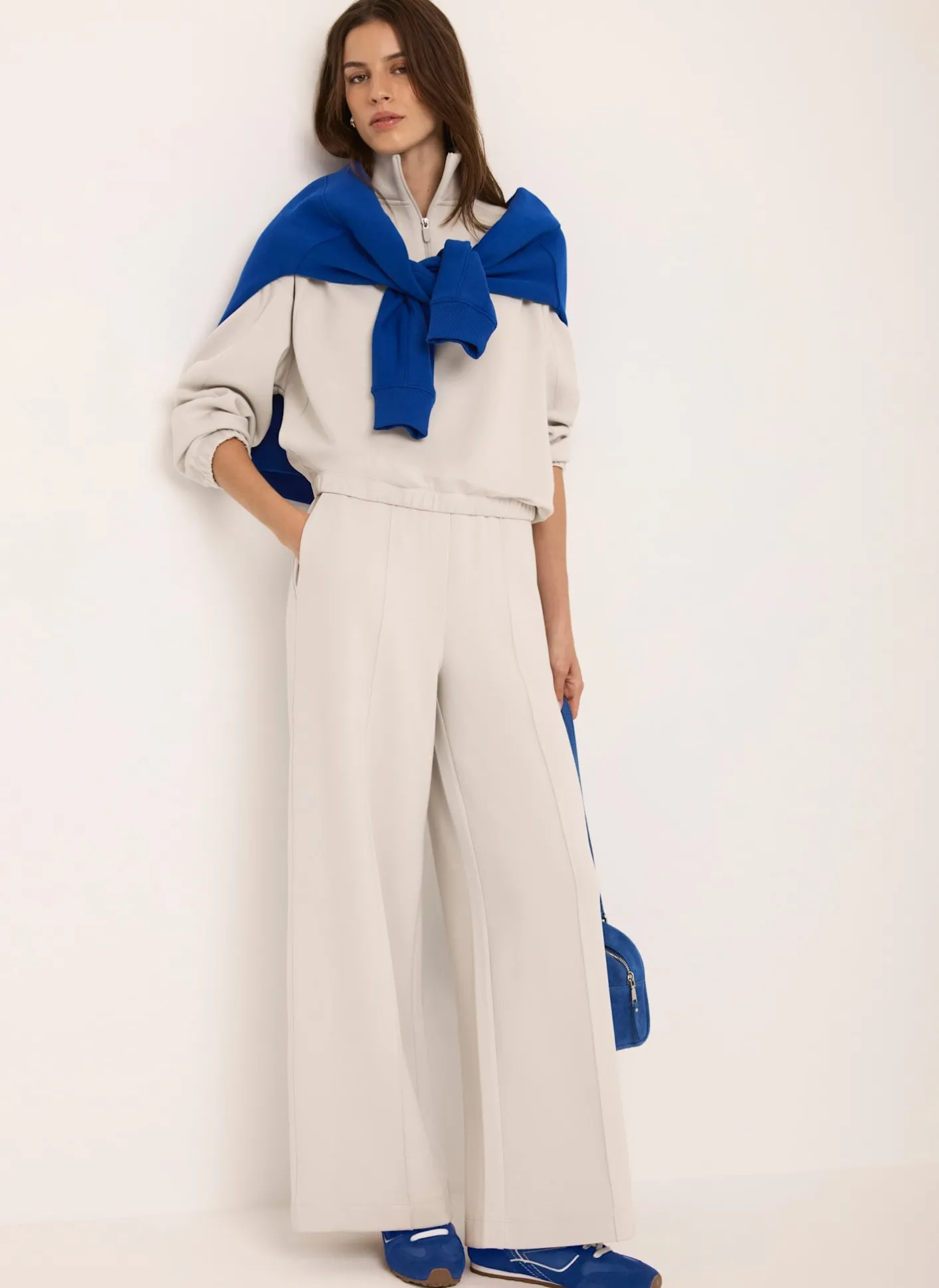 Outlet Cream Jersey Pintuck Super Soft Joggers Leggings & Joggers|Trousers