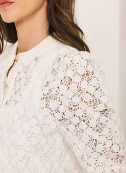 Outlet Cream Lace Cotton Blend Jacket Cardigans|Jumpers & Cardigans