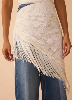 Online Lace Fringe Cover Up Scarf Scarves