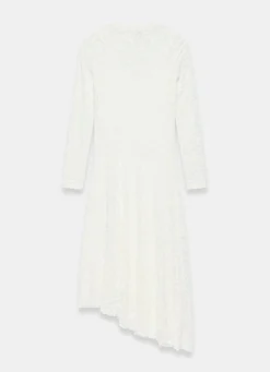 Clearance Cream Lace Full Asymmetric Midi Dress Midi Dresses