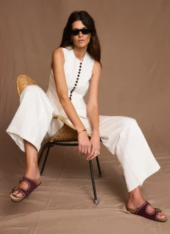 Outlet Linen Blend Longline Waistcoat Waistcoats