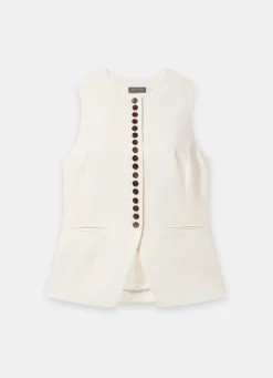 Outlet Linen Blend Longline Waistcoat Waistcoats