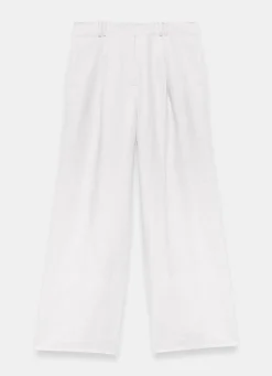 Linen Blend Pleated Wide Leg Trousers Wide Leg Trousers|Trousers