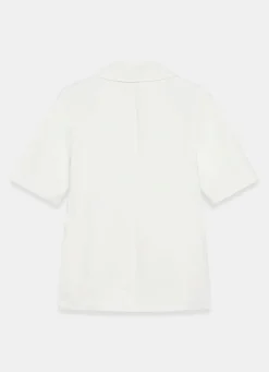 Clearance Linen Blend Short Sleeve Blazer Jackets