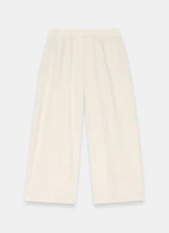 Pleated Cropped Wide Trousers Wide Leg Trousers|Trousers
