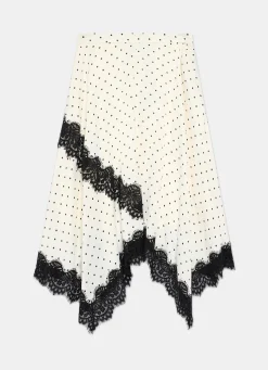 Hot Polka Dot Lace Trim Maxi Skirt Maxi Skirts|Skirts